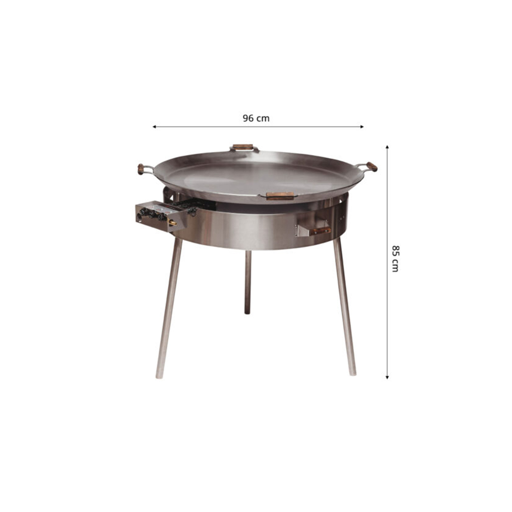 Gaasipõletiga-paellapann-Basic-960 Gaasipõöleti Grillpann Wok-pann Cataplana komplektid Pritsmekaitsmed Wok-panni kaaned Gaasipõletid jalgadel Paella pannid Grilpannid