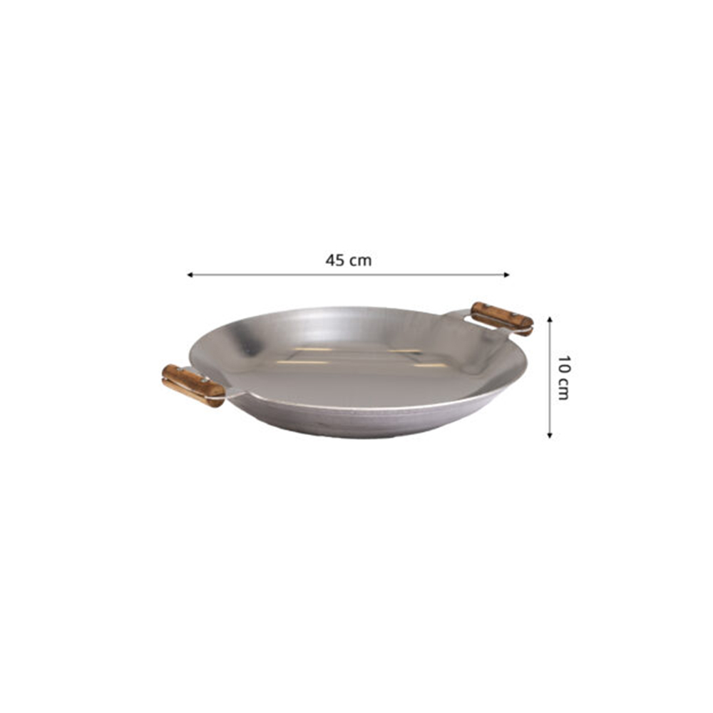 Wok-pann-WP-450-inox,-ø-45-cm-WP-450i Gaasipõöleti Grillpann Wok-pann Cataplana komplektid Pritsmekaitsmed Wok-panni kaaned Gaasipõletid jalgadel Paella pannid Grilpannid